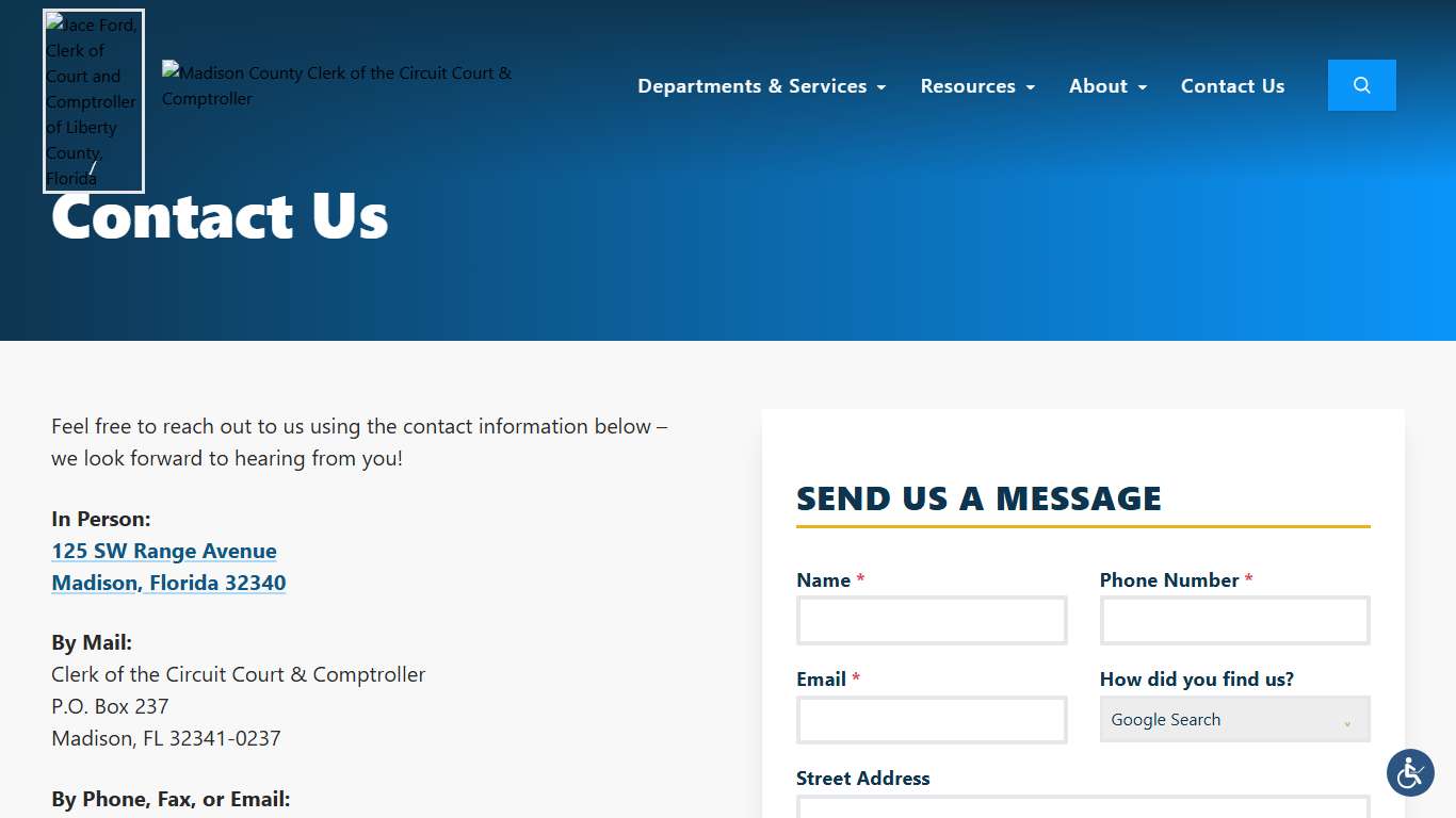 Contact Us | Madison County Clerk of Court & Comptroller